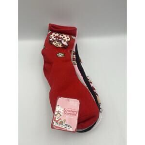 Strawberry Shortcake Ribbed Mid-Crew Socks 5 Pair Sz 4-10